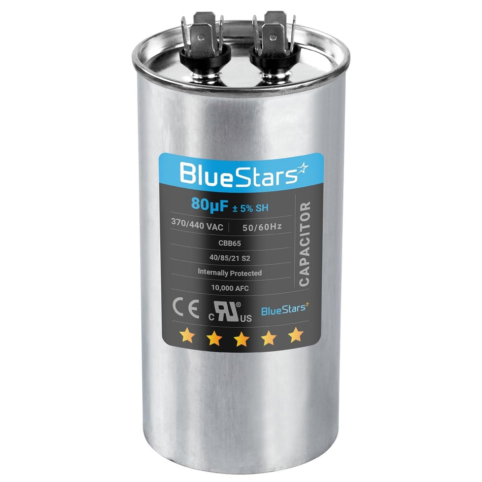 80 uF ±5% MFD 370/440V 50/60Hz CBB65 Round Run Start Capacitor