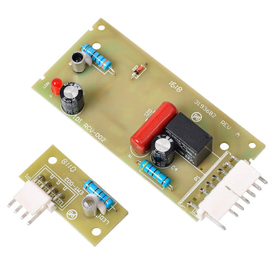 Replacement refrigerator ice maker sensor control boards for Whirlpool and Kenmore appliances.