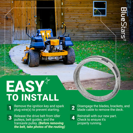 954-04317A drive belt installation guide for Cub Cadet, MTD, and Troy-Bilt lawn mowers.