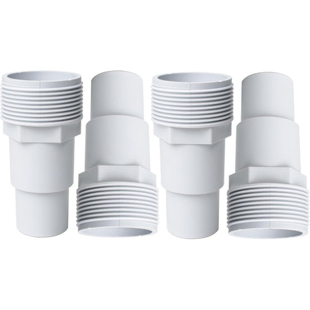 Set of four white universal pool hose adapters for SPX1091Z7 and SPX1091Z4 replacement.
