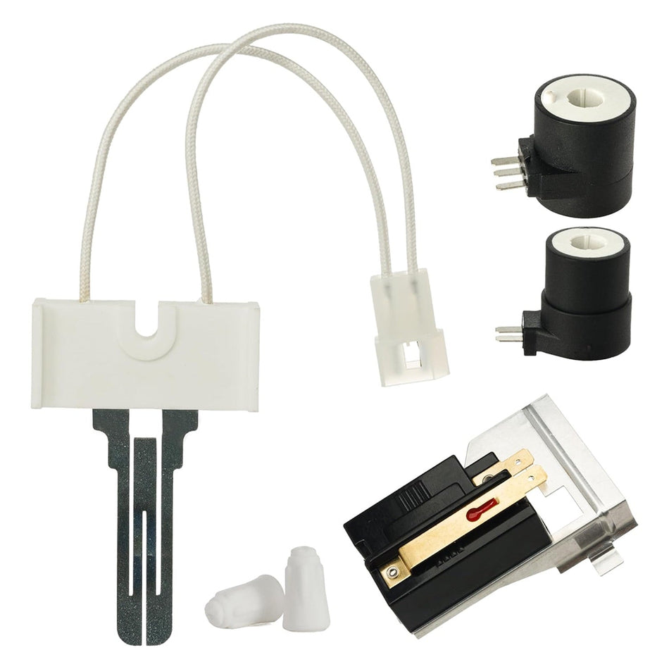 Dryer Repair Kit 338906 Gas Dryer Flame Sensor & 279311 Igniter & 279834 Gas Valve Solenoid Coils