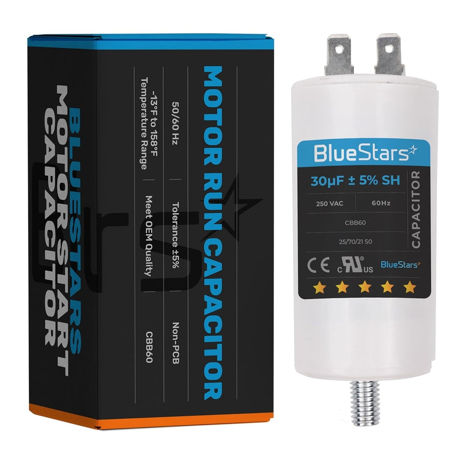 30 uf/MFD/Microfarad 250 VAC Volts CBB60 50Hz/60Hz Run Capacitor