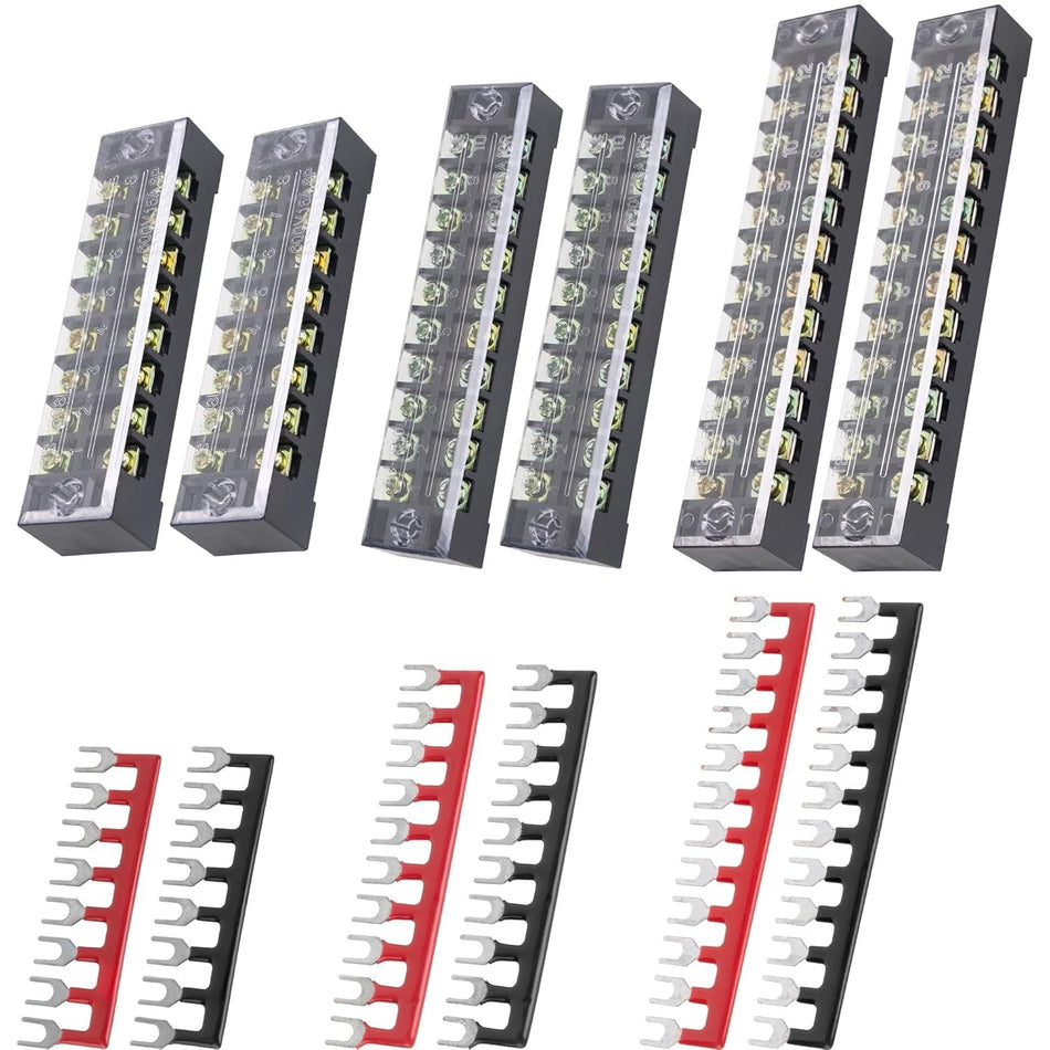 6-pack 8/10/12 Positions Terminal Strip Blocks 600V 15A