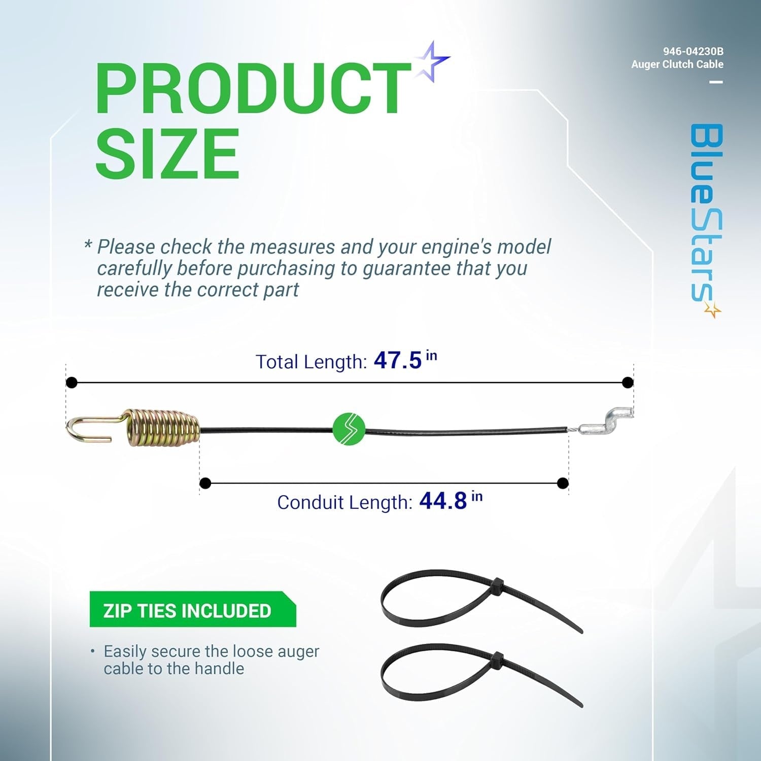 946-04230B Auger Clutch Cable - Thumbnail 3