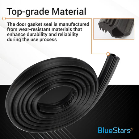 Coiled W10542314 dishwasher door gasket with a close-up view of the durable rubber seal profile.