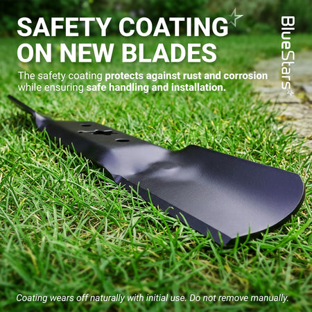 Single 942-05052A mower blade with rust-resistant safety coating for 50-inch deck lawn mowers.