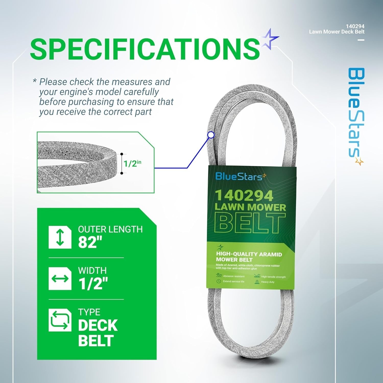 140294 Mower Ground Drive Belt (1/2
