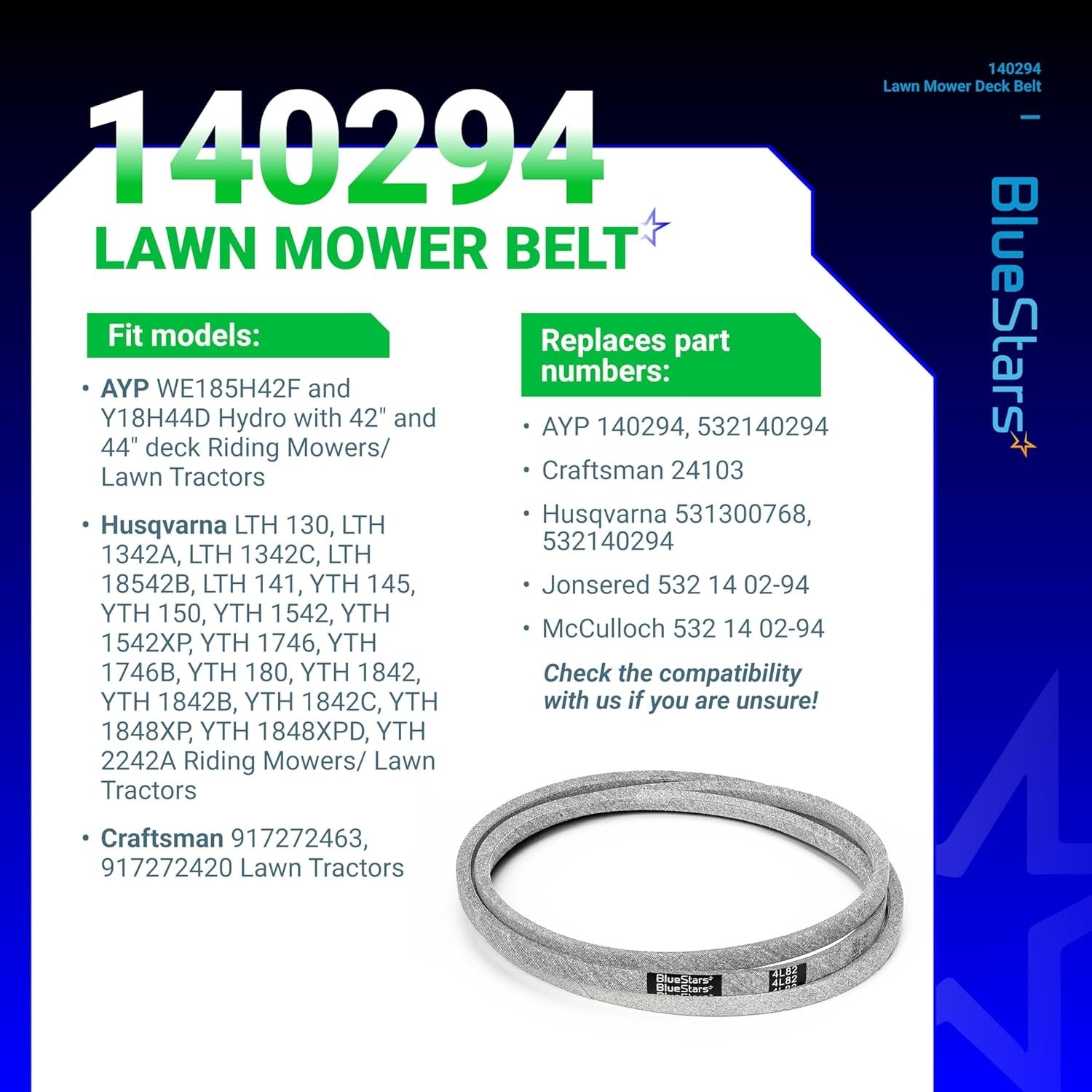 140294 Mower Ground Drive Belt (1/2