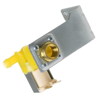WD15X10014 dishwasher water inlet valve with mounting bracket for GE and Hotpoint dishwashers.