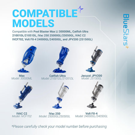 Compatibility chart for P30X022XF filter bags showing supported handheld pool vacuum models.