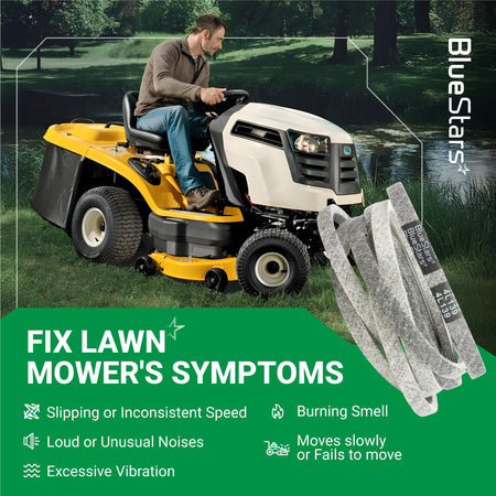 GX20305 mower deck belt replacement for John Deere lawn tractors with symptoms of wear and performance issues.