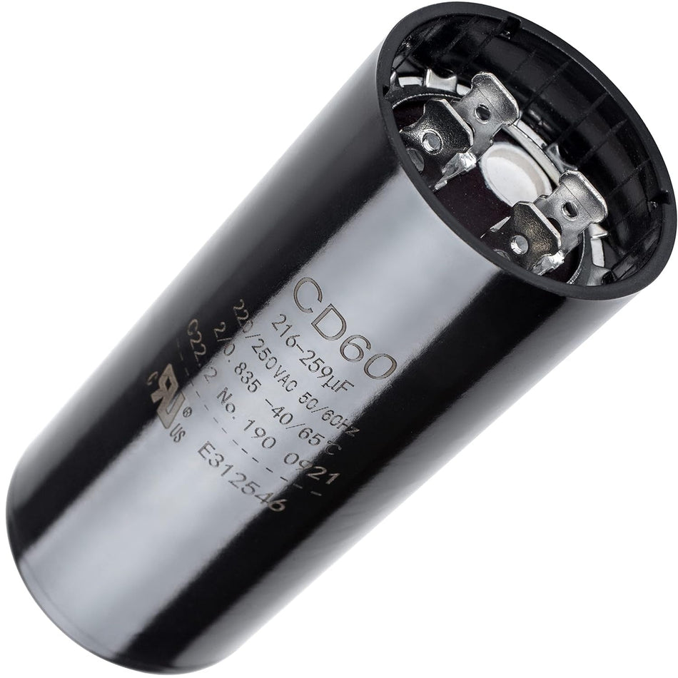 216-259 uf MFD 220-250 VAC 50/60 Hz SC0080 CD60 Round Motor Start Capacitor