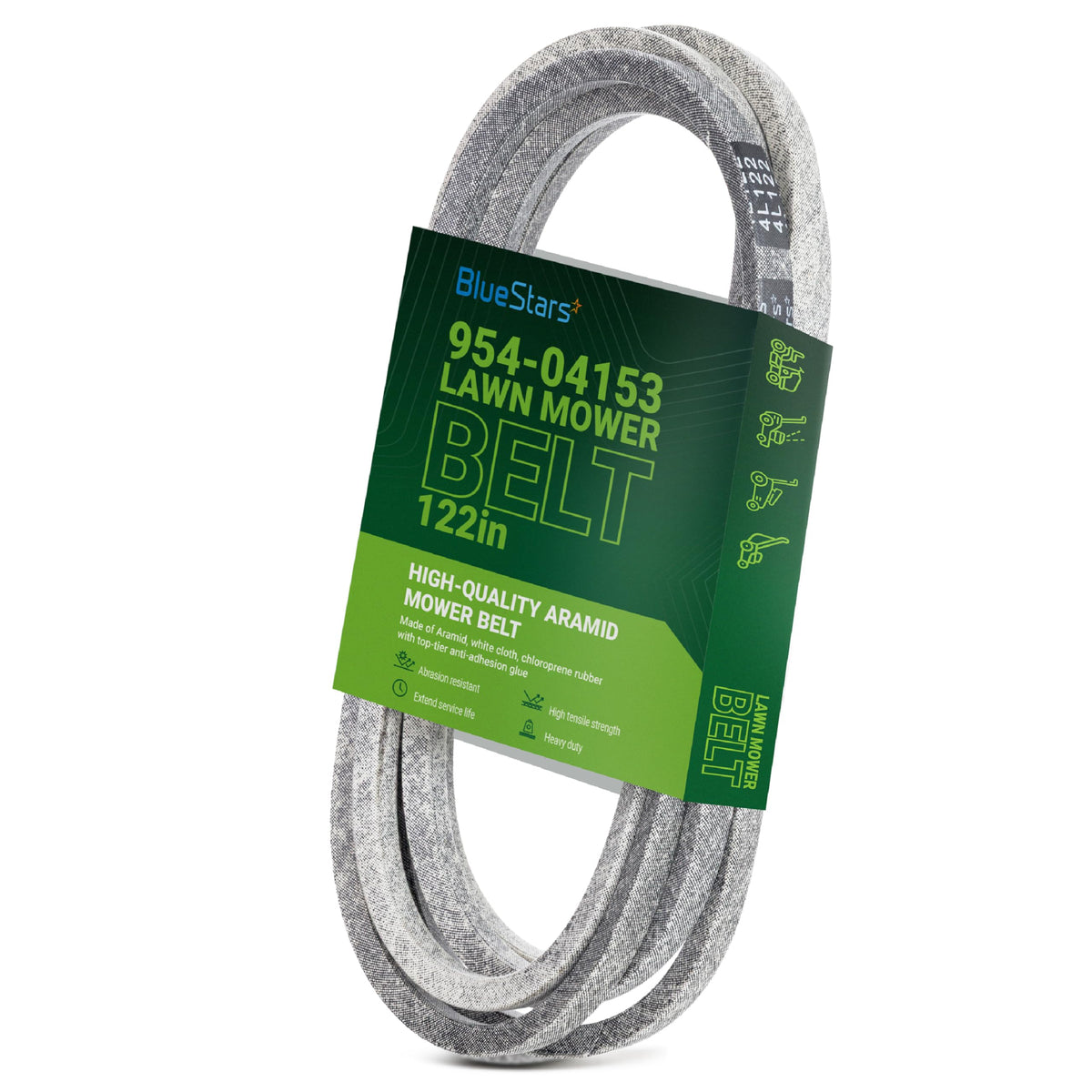 954-04153 replacement deck belt for Cub Cadet lawn mowers in branded packaging.
