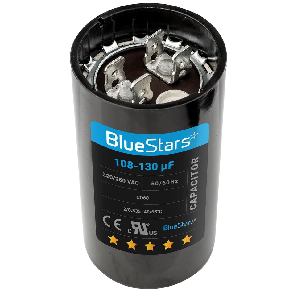 108-130 uf/MFD 220-250 VAC ¬±20% Volts Round Start Capacitor 50/60 Hz AC