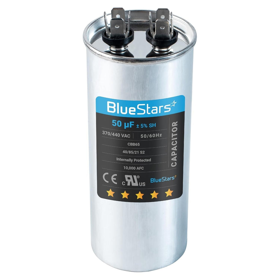 50 uf ± 5% MFD 370 V VAC or 440 V CBB65 Volt Motor Run Round Capacitor