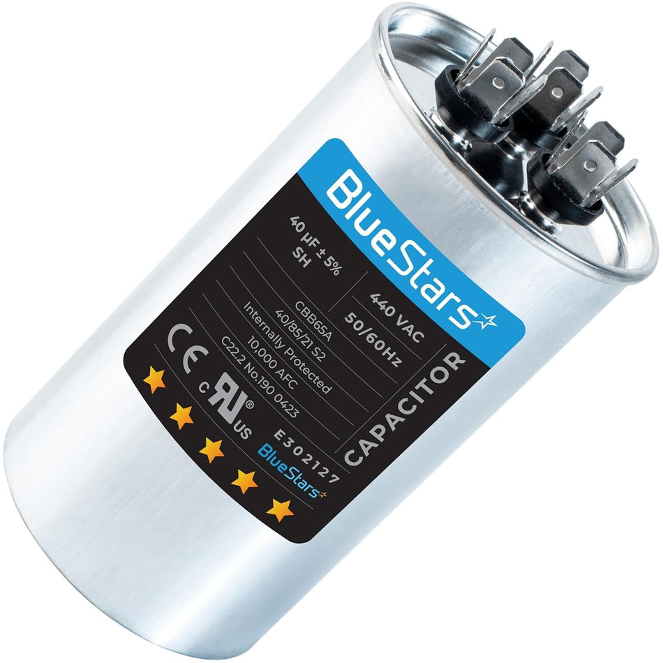 40 uF/MFD 370-440VAC Round Run Start Capacitor