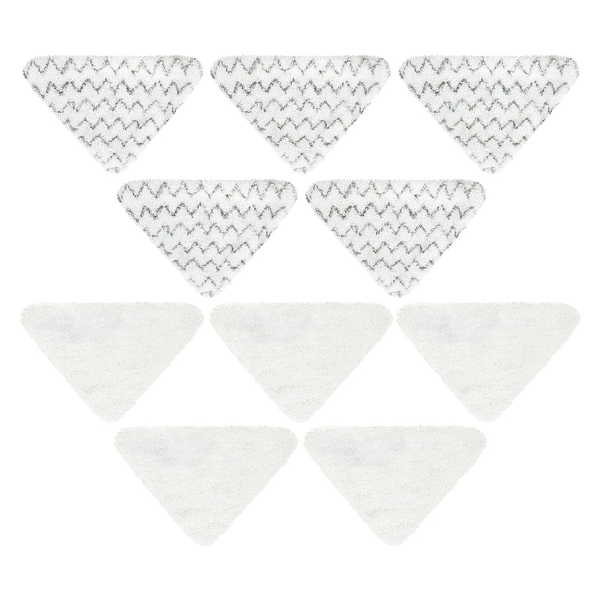 Set of 10 microfiber steam mop pads for Bissell PowerEdge and PowerForce, including 5 scrubby and 5 soft white pads.