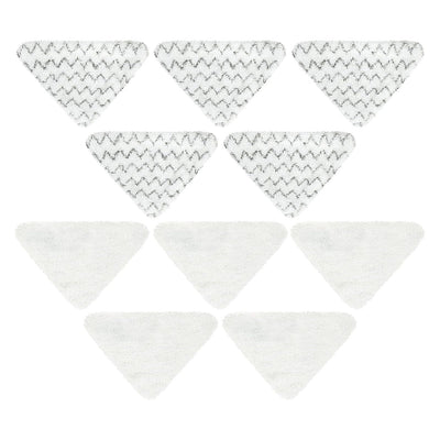 Set of 10 microfiber steam mop pads for Bissell PowerEdge and PowerForce, including 5 scrubby and 5 soft white pads.