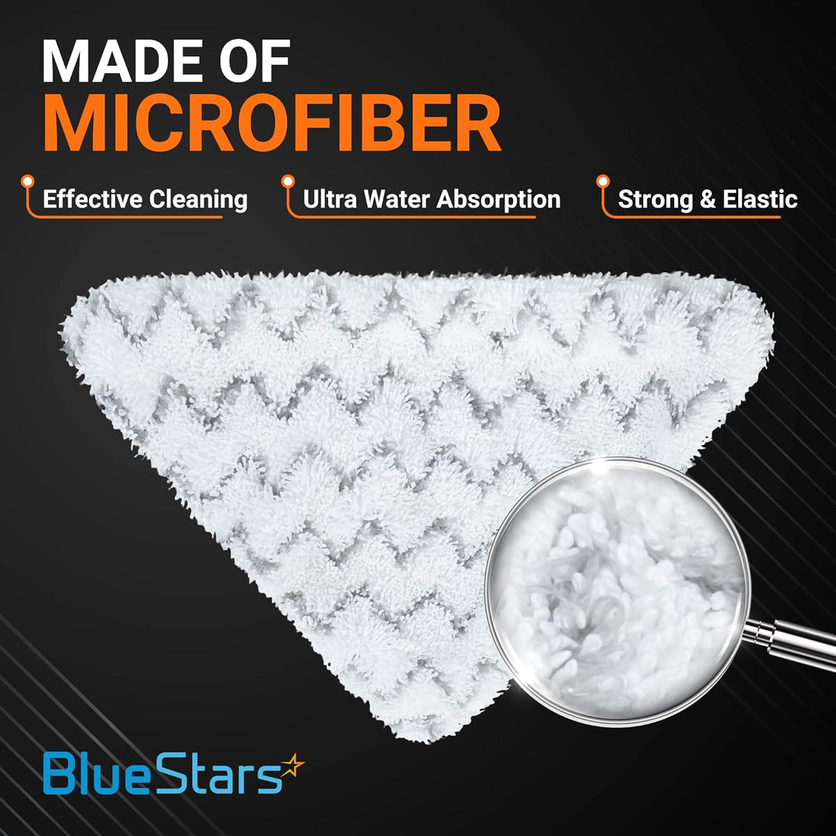 Close-up of triangular microfiber steam mop pad material for Bissell PowerEdge and PowerForce cleaners.