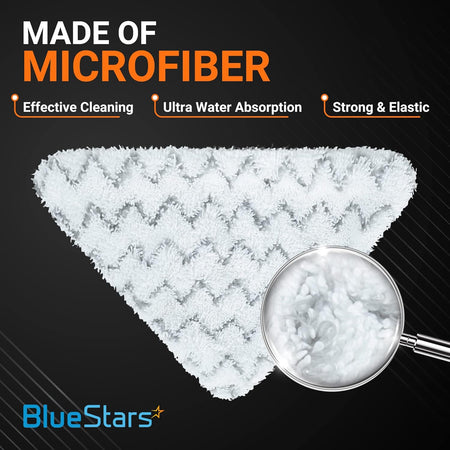 Close-up of triangular microfiber steam mop pad material for Bissell PowerEdge and PowerForce cleaners.