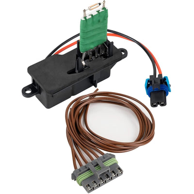 973-407 HVAC blower motor resistor with wiring harness and connector assembly.