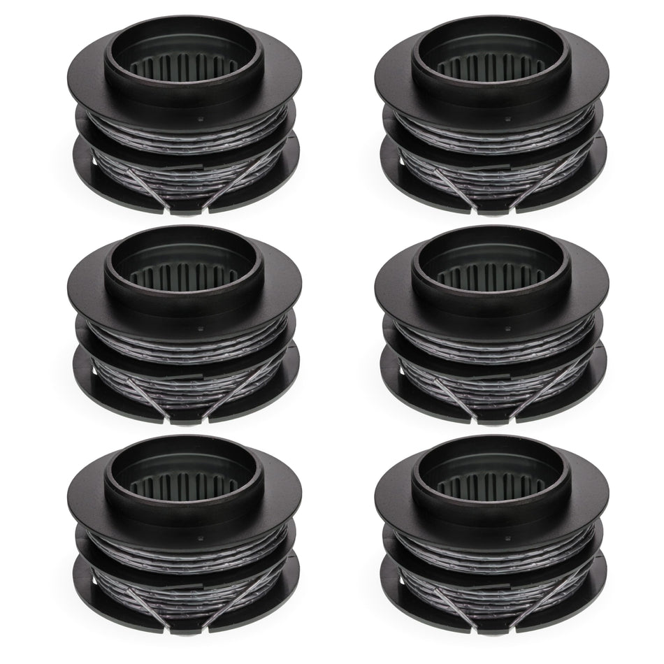 [Lifetime Warranty] SB00L00 String Trimmer Replacement Spool - Compatible with Greenworks 60V 80V ST60V ST60V-T0 ST80L200-0.08 Inch Dual Line Trimmer Refill for Greenworks Part 2906302 2901619 - Pack of 6