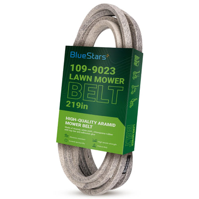 109-9023 replacement deck belt for Exmark zero-turn mowers in branded retail packaging.