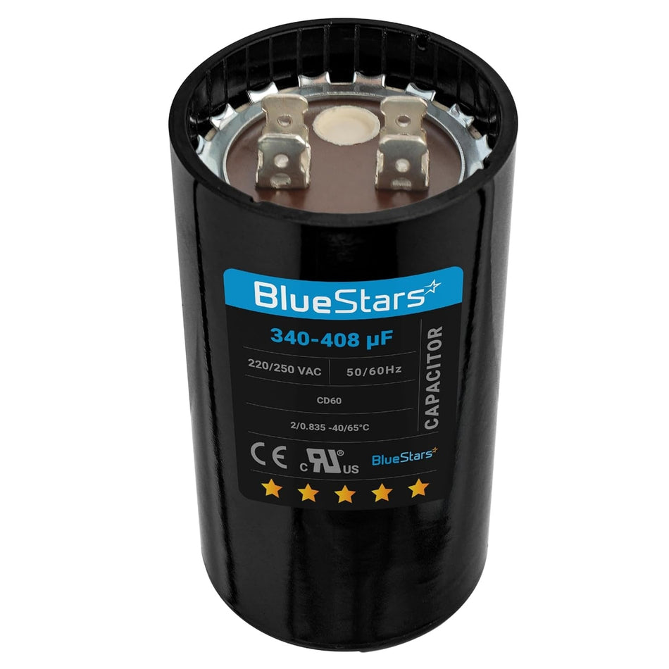 340-408 uf/MFD 220-250 VAC ±20% Volts Round Start Capacitor 50/60 Hz AC Electric