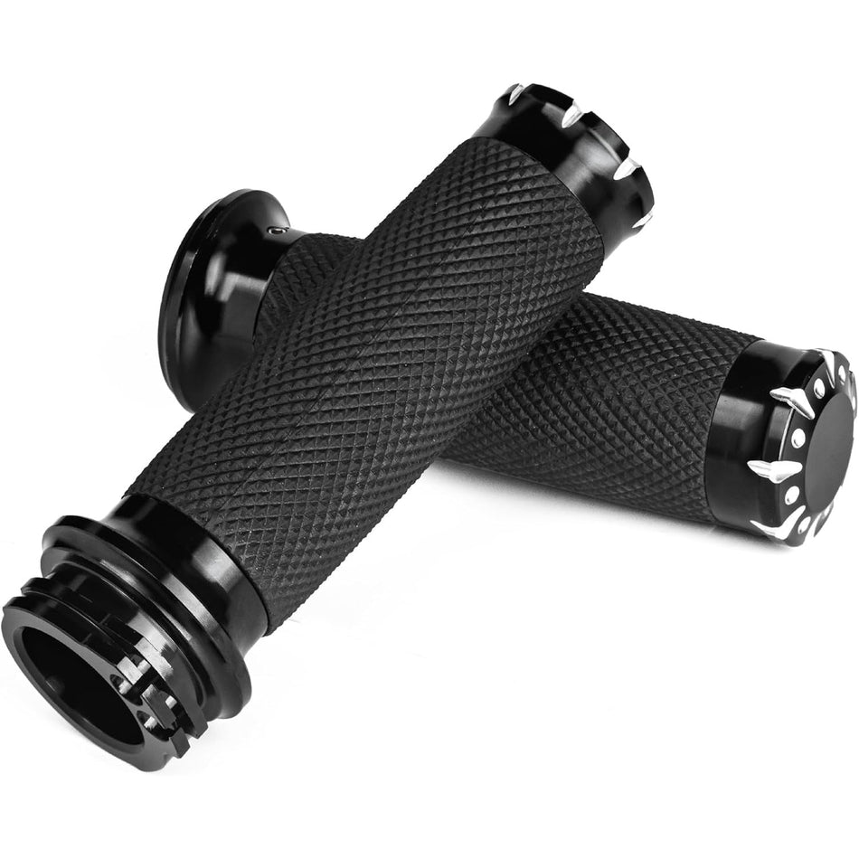 1-Inch Handlebar Hand Grips, Non-Slip and Durable - Compatible with Harley Dyna, Sportster 883 1200, Road Glide, Softail, Street Glide, Tour Glide