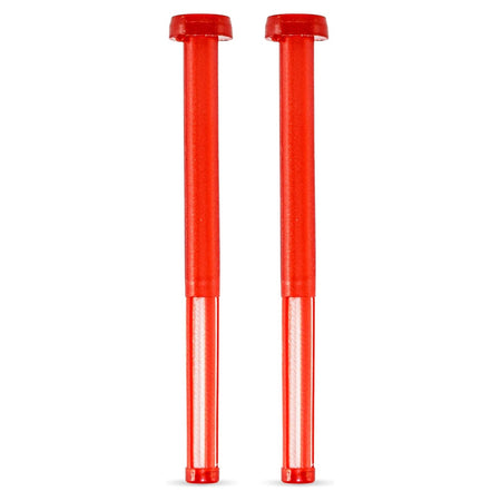 Two red fuel filters for Honda GCV160 lawn mower engines.