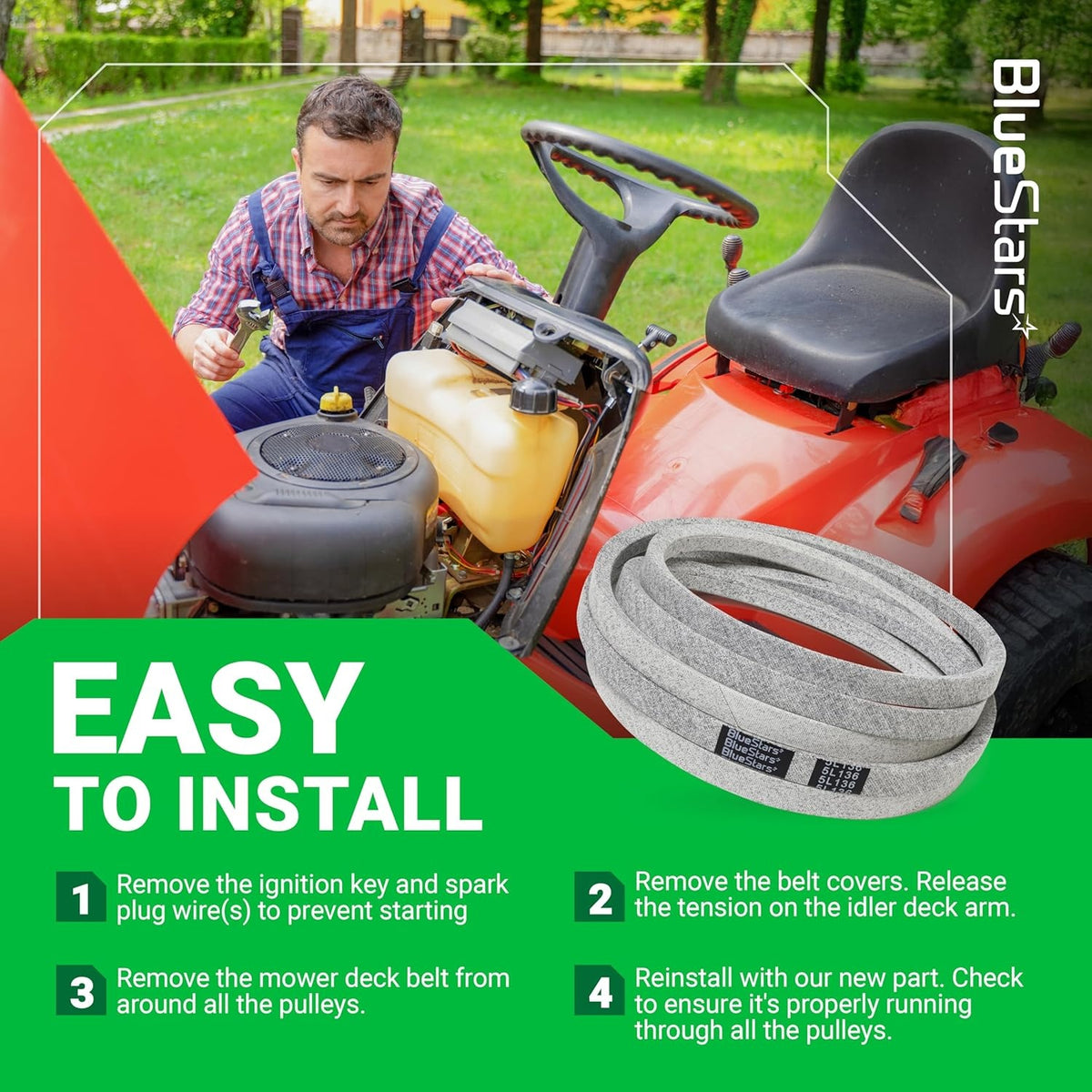 539109243 mower deck belt installation guide for Husqvarna, Jonsered, and Poulan Pro zero-turn mowers.