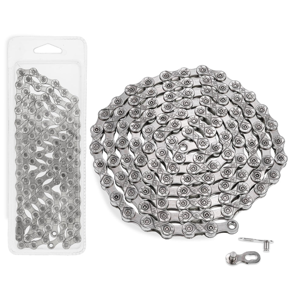 9 Speed Bike Chain 1/2 x 11/128 Inch (116 Links) with Quick Link - Compatible with Shimano SRAM Campagnolo