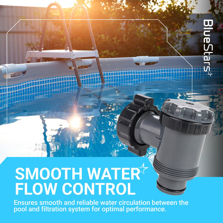 38mm plunger valve for Intex pool pump connection with 1.5 inch on-off water flow control.