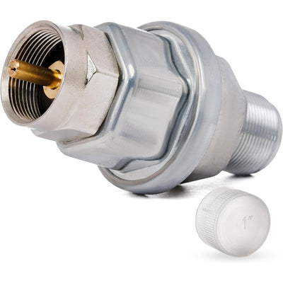 F273699 propane fuel filter with brass internal pin and protective plastic cap.
