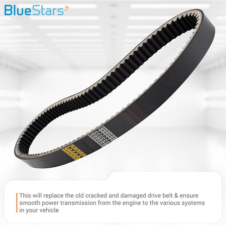 Black replacement drive belt for golf carts, compatible with part number 27077.