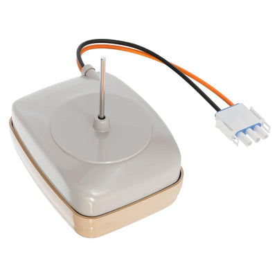 WR60X10141 refrigerator evaporator fan motor with wiring harness and connector for GE and Hotpoint fridges.