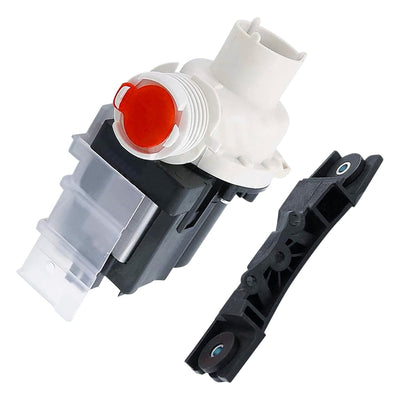 137221600 washer drain pump replacement with mounting bracket for Kenmore and Frigidaire washing machines.