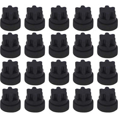 Pack of 20 black rubber grate feet replacement pads for Thermador and Bosch range cooktops.