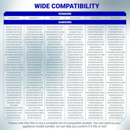 DC32-00007A Dryer Thermistor Replacement, wide compatibility chart listing Kenmore and Samsung models