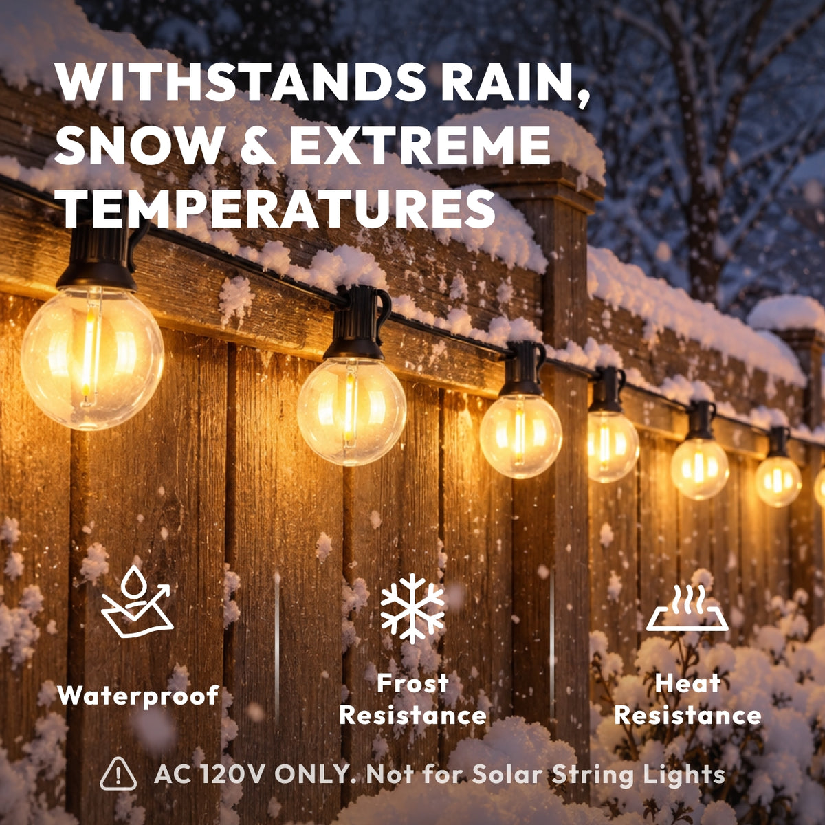 Weather resistant G40 LED outdoor bulb withstanding rain and snow for AC 120V use only