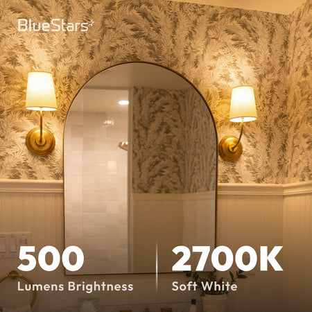 2700K soft white G25 LED clear filament globe bulbs emitting 500 lumens brightness